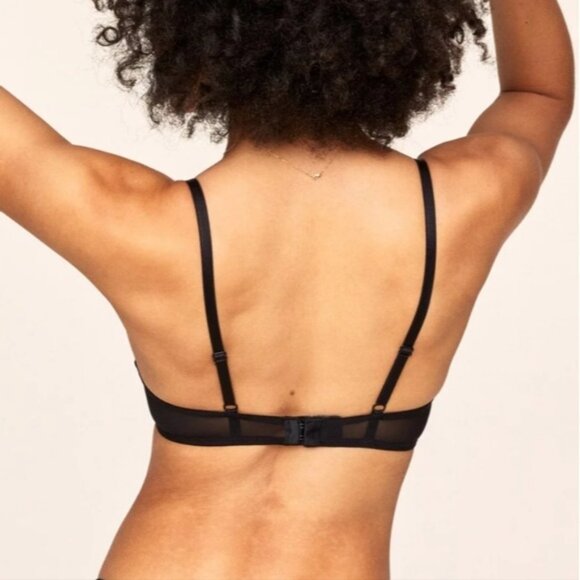 Adore Me Lingerie Lace Black Pink Balconette Bow 36DDD Emanuelly Push Up Bra - Picture 4 of 6